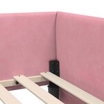 vidaXL Cadre de lit d'angle avec tête de lit Rose 90 cm x 200 cm