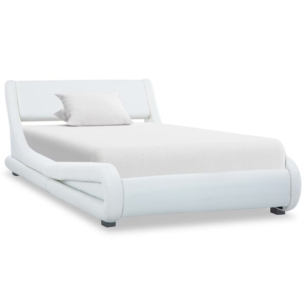 vidaXL Cadre de lit Blanc Similicuir 100x200 cm