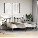 vidaXL Cadre de lit jumeau avec lit gigogne Noir 100x200 cm Acier