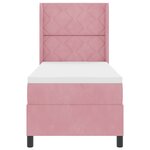 vidaXL Lit à Ressorts avec Matelas LED Rose 80 x 200 cm Velours