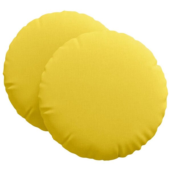vidaXL Coussins de siège 2 Pièces Jaune clair Ø60 x 21 cm tissu