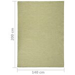 vidaXL Tapis à tissage plat d'extérieur 140x200 cm Vert
