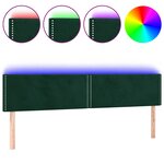 vidaXL Tête de lit à LED Vert foncé 200x5x78/88 cm Velours
