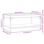 vidaXL Table basse chêne sonoma 100x49x45 cm bois d'ingénierie