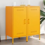 vidaXL Buffets 2 Pièces jaune moutarde 36x39x79 cm acier laminé à froid