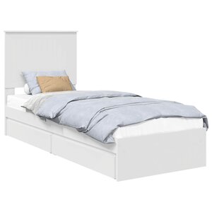vidaXL Lit de Rangement Blanc 75 x 190 cm Bois d'ingénierie