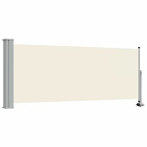 vidaXL Auvent latéral rétractable de patio 100 x 300 cm Blanc cassé
