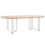 vidaXL Pieds de table basse en T  2 pièces  blanc  50 x 25 x (42-43) cm  acier