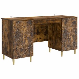 vidaXL Bureau Chêne fumé Bois d'ingénierie 142 5 x 50 x 75 cm
