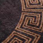 vidaXL Tapis lavable antidérapant φ120 cm noir et doré