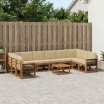 vidaXL Ensemble de canapés d'extérieur 11 Pièces Naturel et Beige