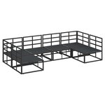 vidaXL Ensemble de canapé de jardin 6 pc Noir Aluminium