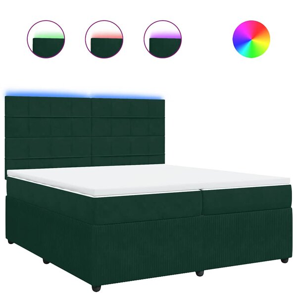 vidaXL Sommier à lattes de lit et matelas Vert foncé 200x200cm Velours