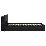vidaXL Cadre de lit avec rangement Noir 90 x 190 cm Bois d'ingénierie
