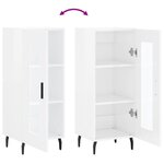 vidaXL Buffet Blanc brillant 34 5x34x90 cm Bois d'ingénierie