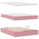 vidaXL Lit avec rangement et LED avec LED Rose 140 x 200 cm Velours