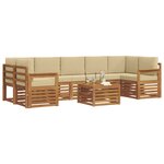 vidaXL Ensemble de canapés d'extérieur 8 Pièces Naturel et Beige