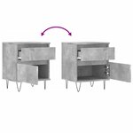 vidaXL Tables de chevet 2 Pièces gris béton 40x35x50 cm bois d’ingénierie