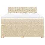vidaXL Sommier à lattes de lit avec matelas Crème 140x190 cm Tissu