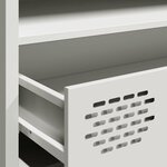 vidaXL Meuble TV blanc 202x39x43 5 cm acier laminé à froid