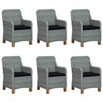 vidaXL Ensemble à manger 9 Pièces avec coussins résine tressée gris clair