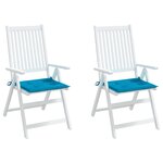 vidaXL Coussins de chaise de jardin lot de 2 bleu 50x50x4 cm