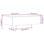 vidaXL Table basse avec lumières LED noir 85x55x31 cm