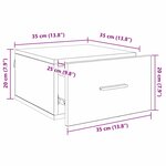 vidaXL Cabinet de chevet Chêne noir 35 x 35 x 20 cm Bois d'ingénierie