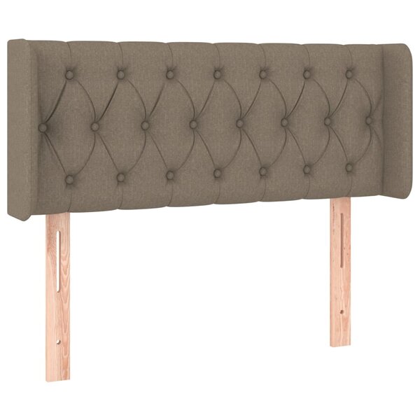 vidaXL Tête de lit avec oreilles Taupe 93x16x78/88 cm Tissu