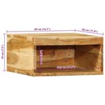 VidaXL Meuble TV mural 40x30x19 cm bois massif d'acacia