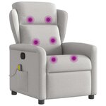 vidaXL Fauteuil de massage inclinable gris nuage tissu