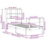 vidaXL Lit bibliothèque sans matelas 90x200 cm bois de pin massif
