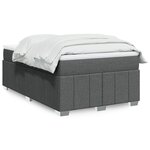 vidaXL Sommier à lattes de lit avec matelas gris foncé 120x190cm tissu
