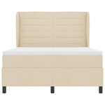vidaXL Lit à ressorts avec matelas Crème 140 x 190 cm tissu