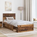 vidaXL Cadre de lit Bois ancien 75 x 190 cm Bois d'ingénierie