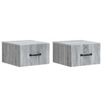 vidaXL Cabinet de chevet mural 2 Pièces Sonoma gris 34 5 x 33 x 20 cm