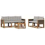 vidaXL Ensemble de canapés d'extérieur 6 pc Naturel et gris clair