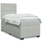 vidaXL Sommier à lattes de lit et matelas Gris clair 90x190 cm Velours