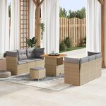 vidaXL Ensemble de canapé de jardin Manuel 9 Pièces beige et gris clair