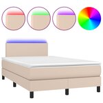 vidaXL Sommier à lattes de lit avec matelas LED Cappuccino 120x200 cm