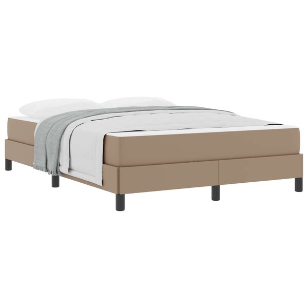 vidaXL Cadre de lit avec matelas Cappuccino 160 x 200 cm tissu