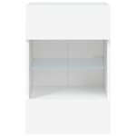 vidaXL Meubles TV muraux avec lumières LED 2 Pièces blanc 40x30x60 5 cm