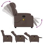 vidaXL Fauteuil de massage inclinable Marron Similicuir