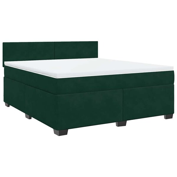 vidaXL Sommier à lattes de lit et matelas Vert foncé 180x200cm Velours