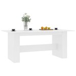 vidaXL Table à manger Blanc 180x90x76 cm Bois d’ingénierie