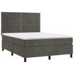 vidaXL Sommier à lattes de lit matelas et LED Gris foncé 140x200 cm