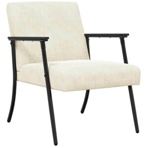 vidaXL fauteuil Crème 59 x 75 x 78 cm Velours
