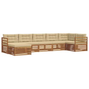 vidaXL Ensemble de canapés d'extérieur 7 pc Naturel et Beige