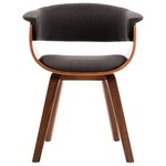 vidaXL Chaises à manger lot de 2 gris bois courbé et tissu