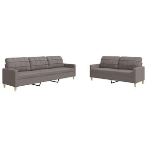 vidaXL Ensemble de canapés 2 Pièces taupe tissu